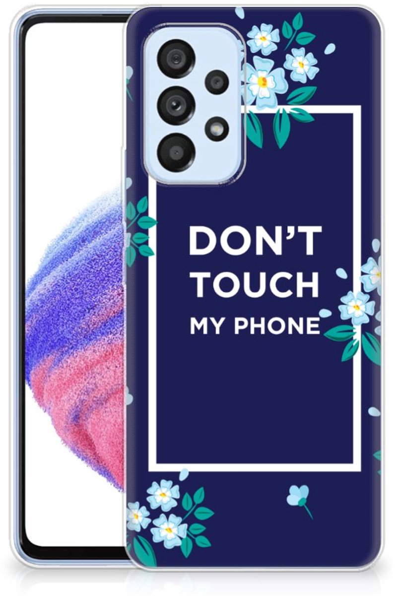Samsung Galaxy A53 5G Silicone-hoesje Flowers Blue DTMP
