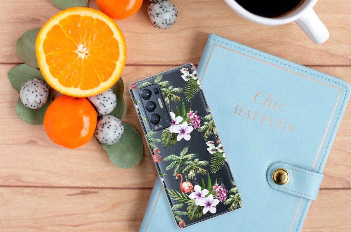 OPPO Find X3 Neo TPU Hoesje Flamingo Palms