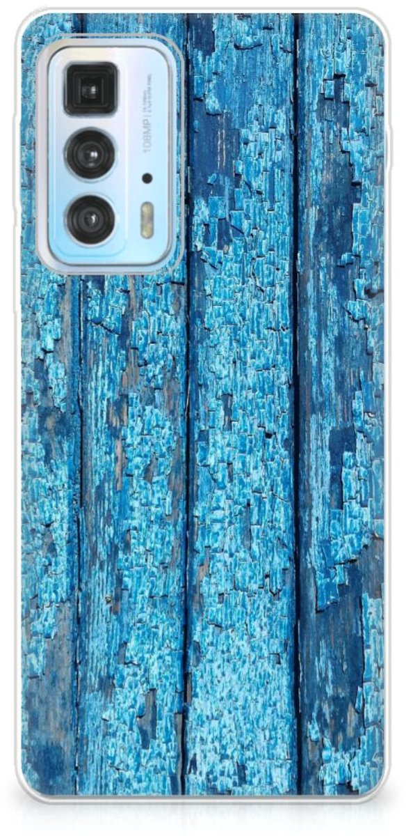 Motorola Edge 20 Pro Bumper Hoesje Wood Blue