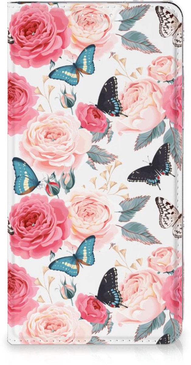Standcase Hoesje voor Samsung Galaxy S23 Plus Smart Cover Butterfly Roses