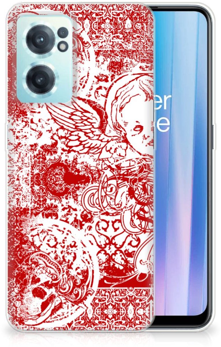 Silicone Back Case OnePlus Nord CE 2 5G Angel Skull Rood