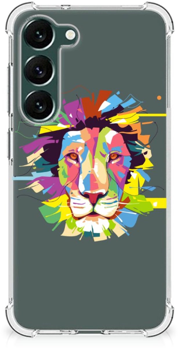 Back Cover voor Samsung Galaxy S23 Plus Stevig Bumper Hoesje Lion Color