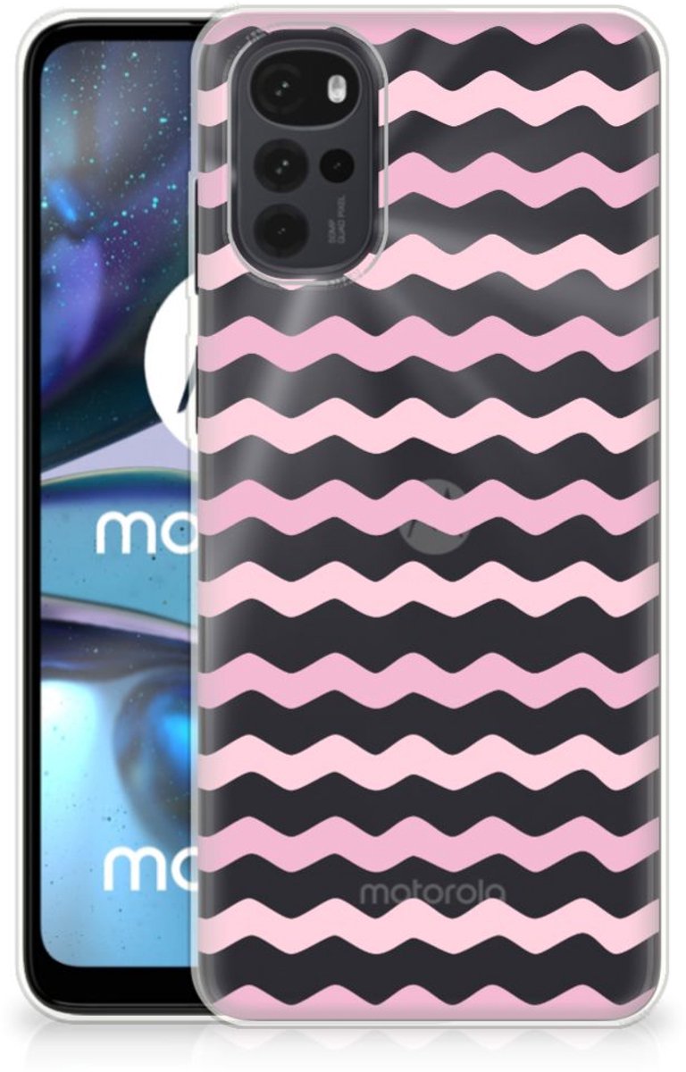 Motorola Moto G22 TPU bumper Waves Roze