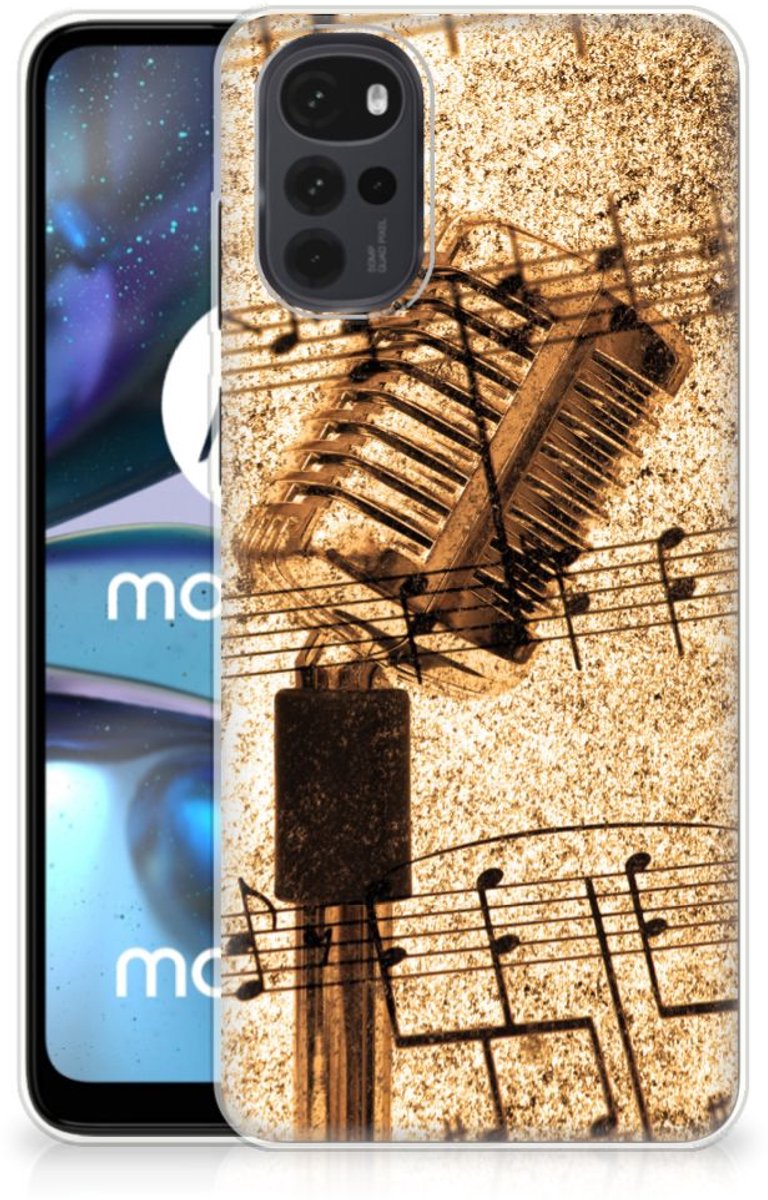 Motorola Moto G22 Siliconen Hoesje met foto Bladmuziek