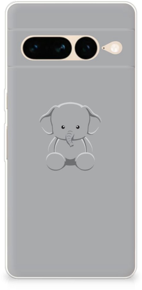 Google Pixel 7 Pro Telefoonhoesje met Naam Grijs Baby Olifant