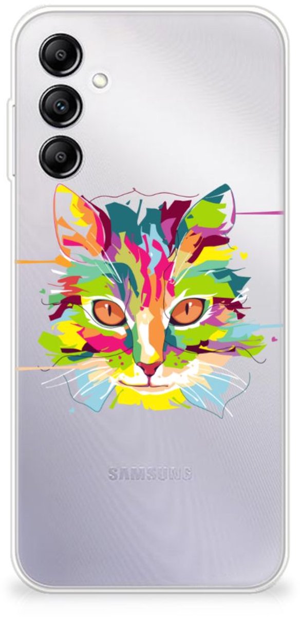 Samsung Galaxy A14 5G Telefoonhoesje met Naam Cat Color