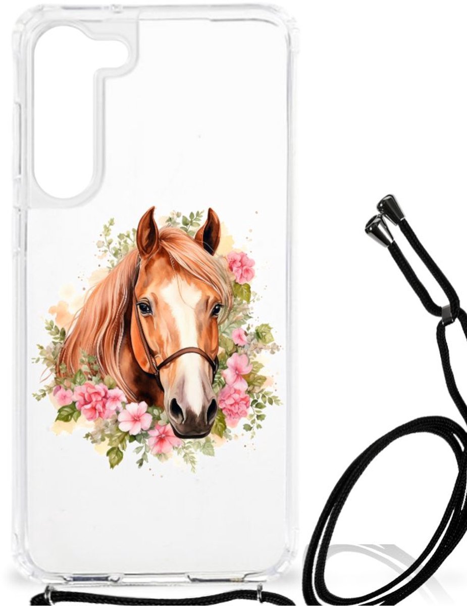 TPU Case Anti-Shock met Koord voor Case Anti-shock voor Samsung Galaxy S23 Plus Paard