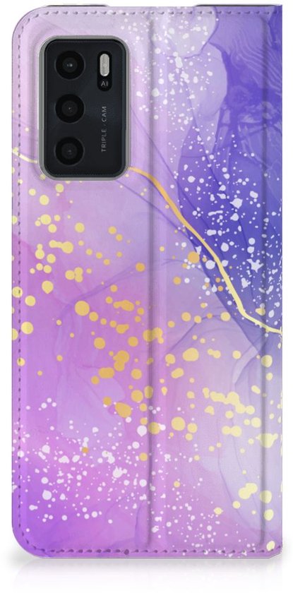 Bookcase adaptée aux OPPO A54s | A16 | A16s Aquarelle Violet