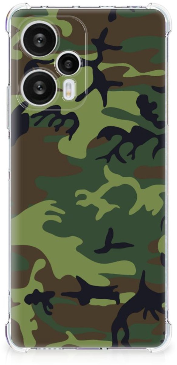 Xiaomi Poco F5 Doorzichtige Silicone Hoesje Army Dark
