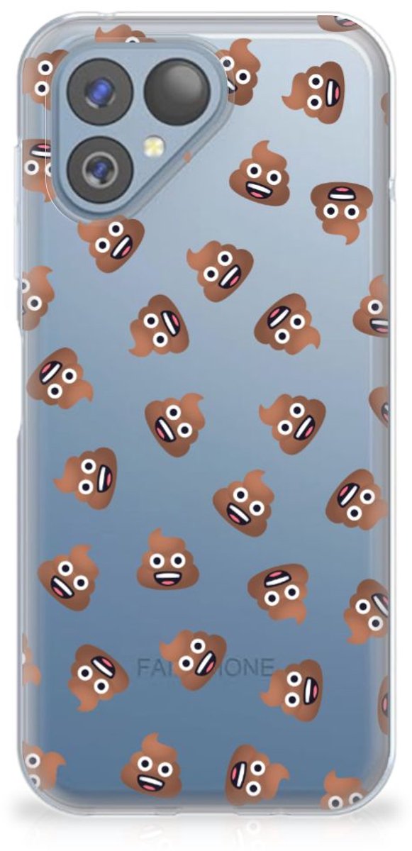 Back Cover voor TPU bumper voor Fairphone 5 Poep Emojis