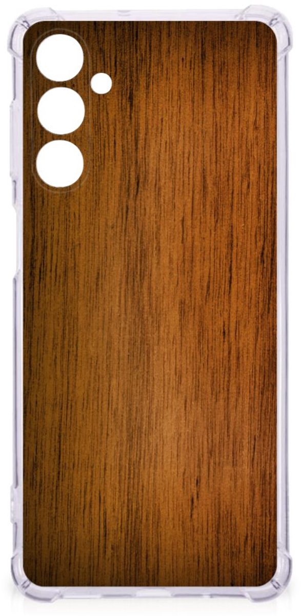 Samsung Galaxy M54 Stevig Telefoonhoesje Donker Hout