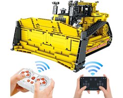 Reobrix 22001 D11 Classic RC Bulldozer auto bouwset | City constructie modelbouw | Technische creator speelgoed ideas bouwpakketten voor volwassenen & kinderen | Radiografisch bestuurbare remote niet geschikt voor Lego | bouwdoos met 1863 bouwstenen