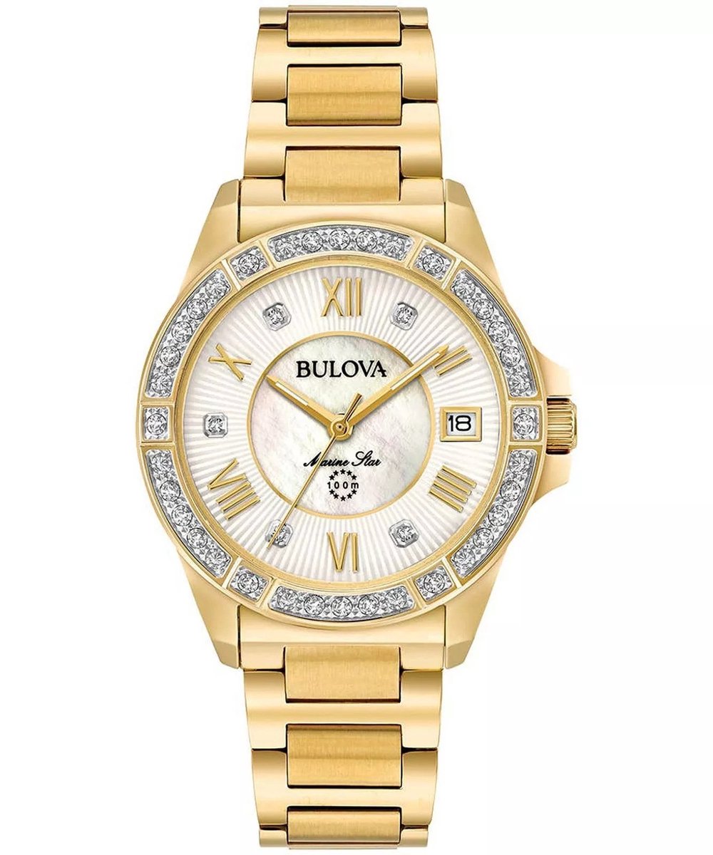 Bulova Marine Star 98R235 Horloge - Staal - Goudkleurig - Ø 32 mm