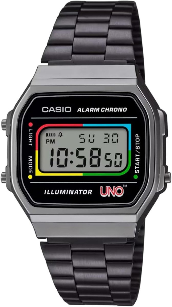 Casio Casio Collection Vintage A168WEUC-1AER Horloge - Staal - Zwart - Ø 35 mm