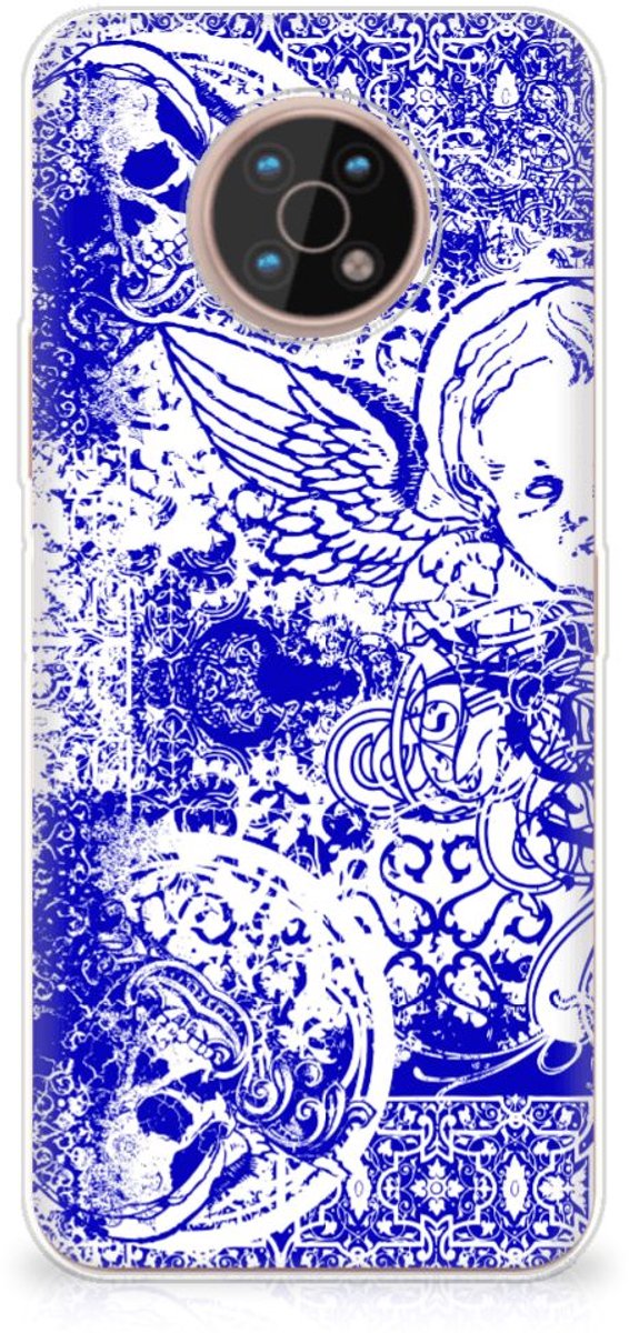 Silicone Back Case Nokia G50 Angel Skull Blauw