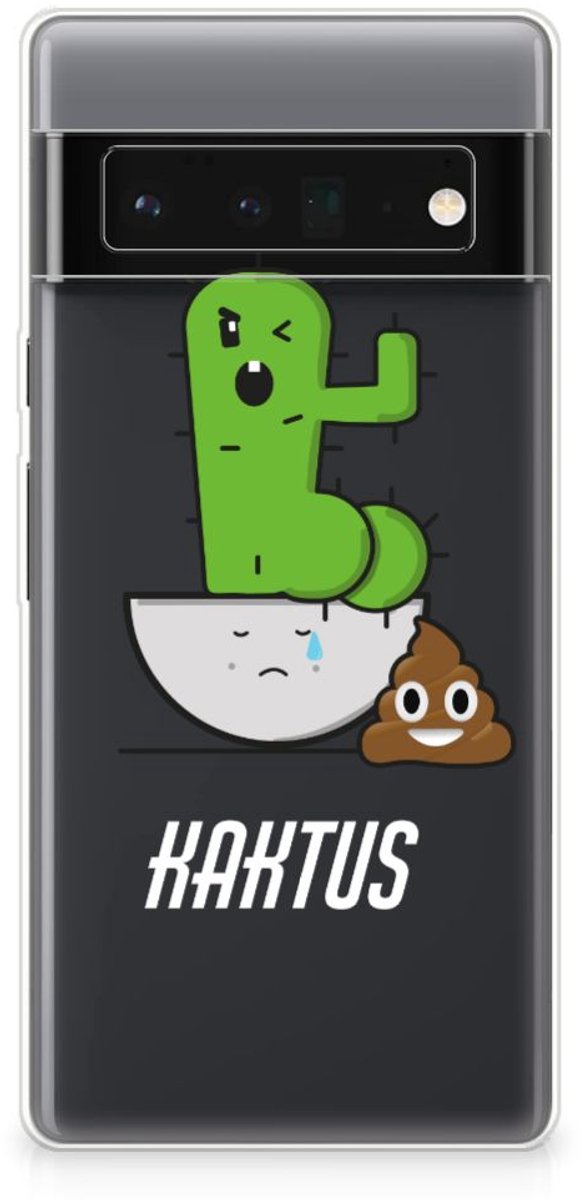 Google Pixel 6 Pro Telefoonhoesje met Naam Cactus Poo