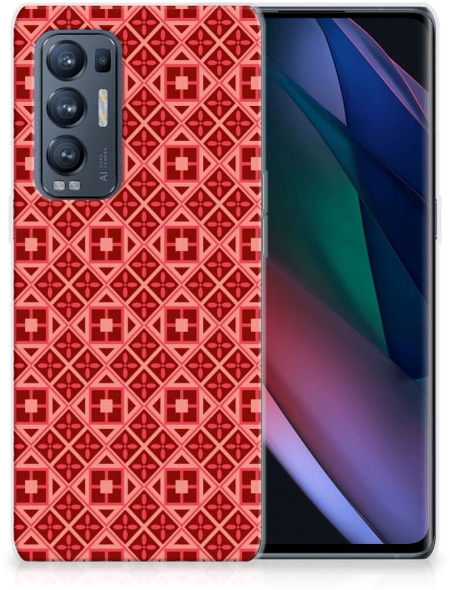 Back Cover voor OPPO Find X3 Neo TPU bumper Batik Rood