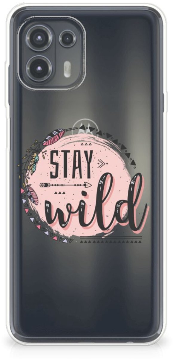 Motorola Edge 20 Lite Telefoonhoesje met Naam Boho Stay Wild