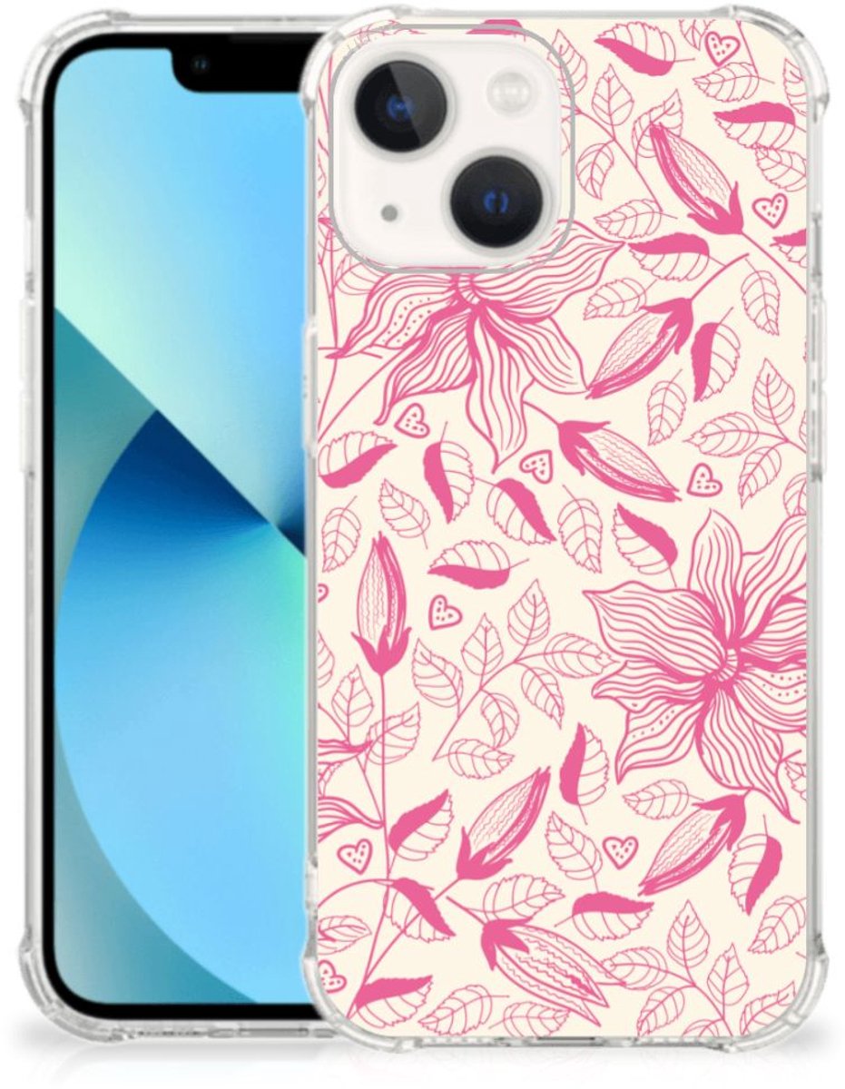 Back Cover voor iPhone 13 mini Case Pink Flowers