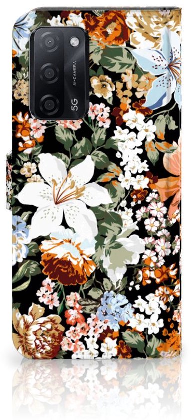 Coque adaptée pour OPPO A16/A16s/A54s Dark Flowers
