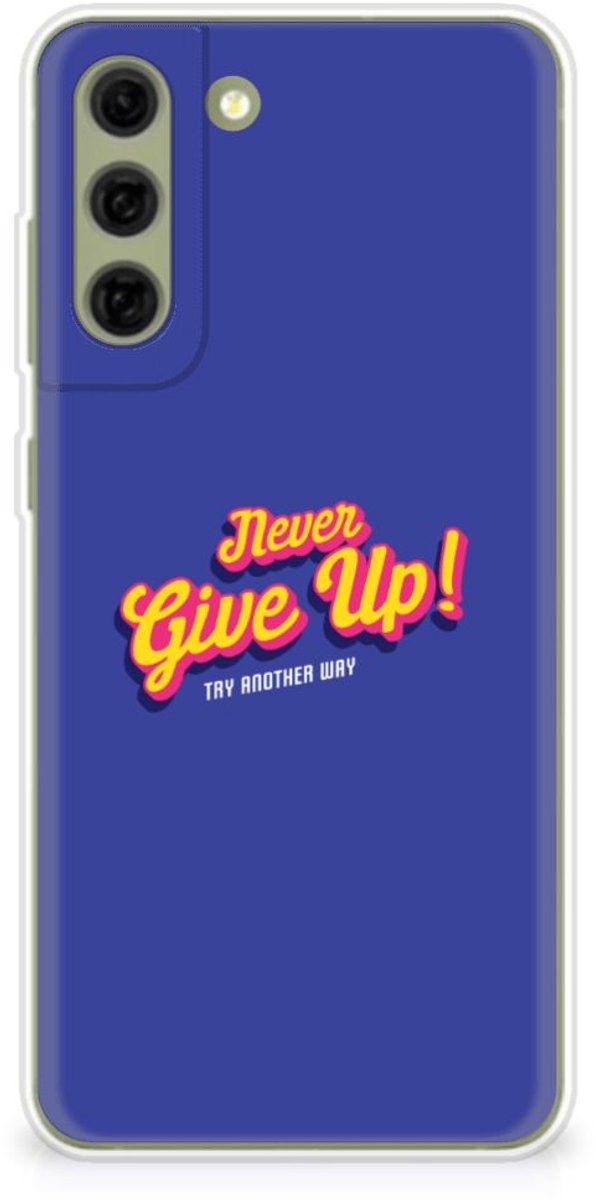 Samsung Galaxy S21FE Siliconen hoesje met naam Never Give Up