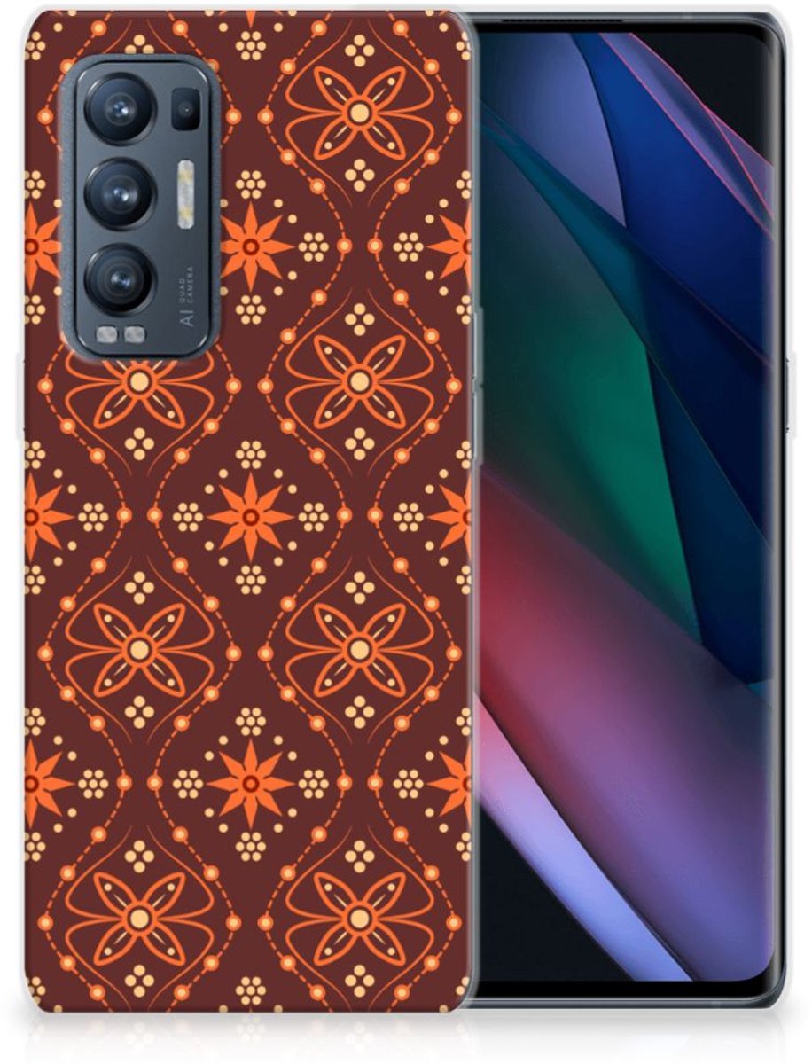 OPPO Find X3 Neo TPU bumper Batik Brown