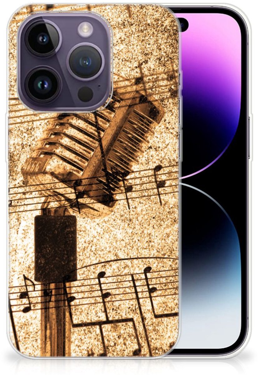 Apple iPhone 14 Pro Siliconen Hoesje met foto Bladmuziek