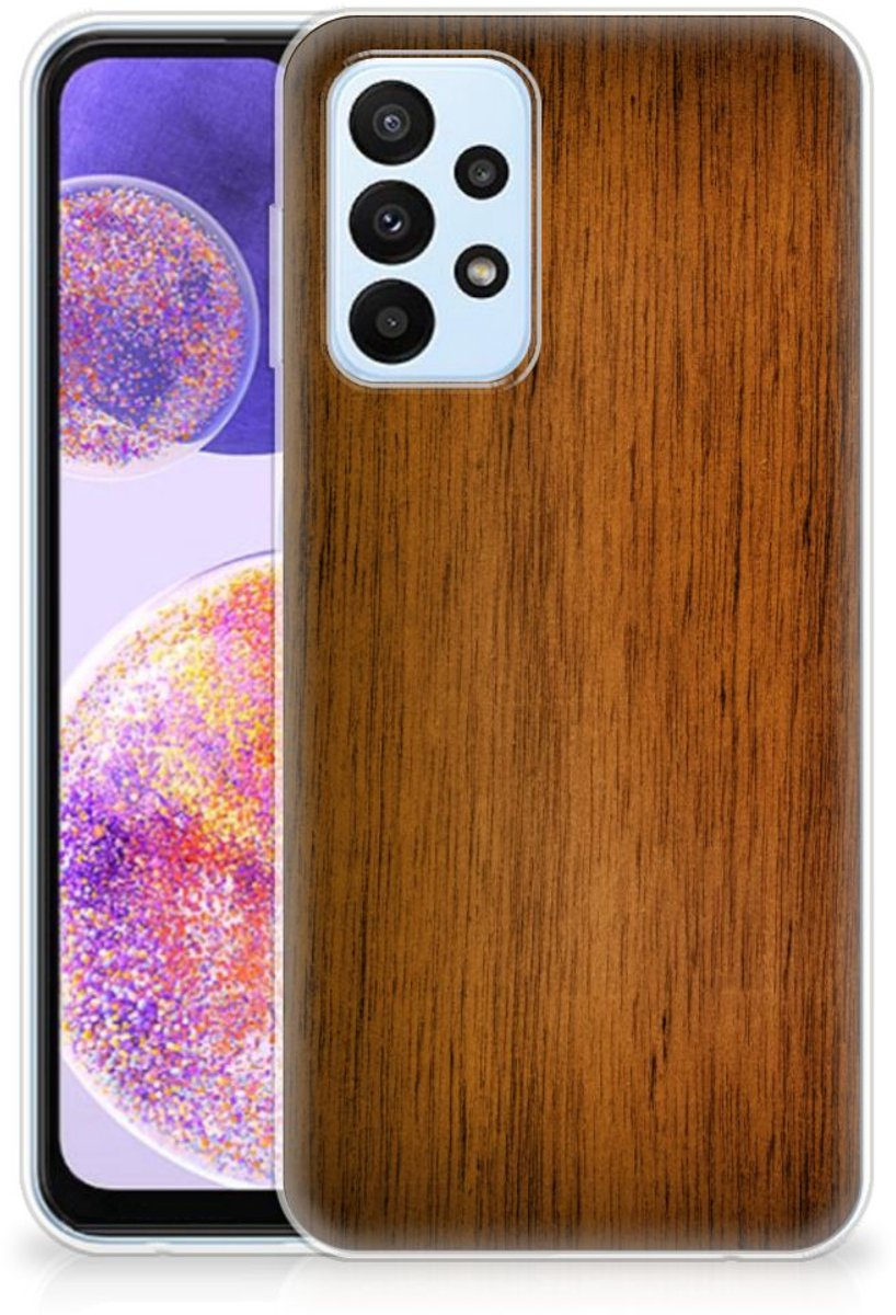 Samsung Galaxy A23 Bumper Hoesje Donker Hout