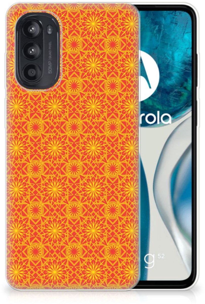 Motorola Moto G52/G82 TPU bumper Batik Oranje