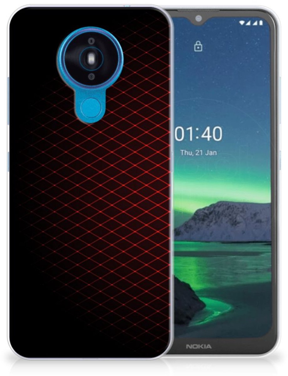 Nokia 1.4 TPU bumper Geruit Rood