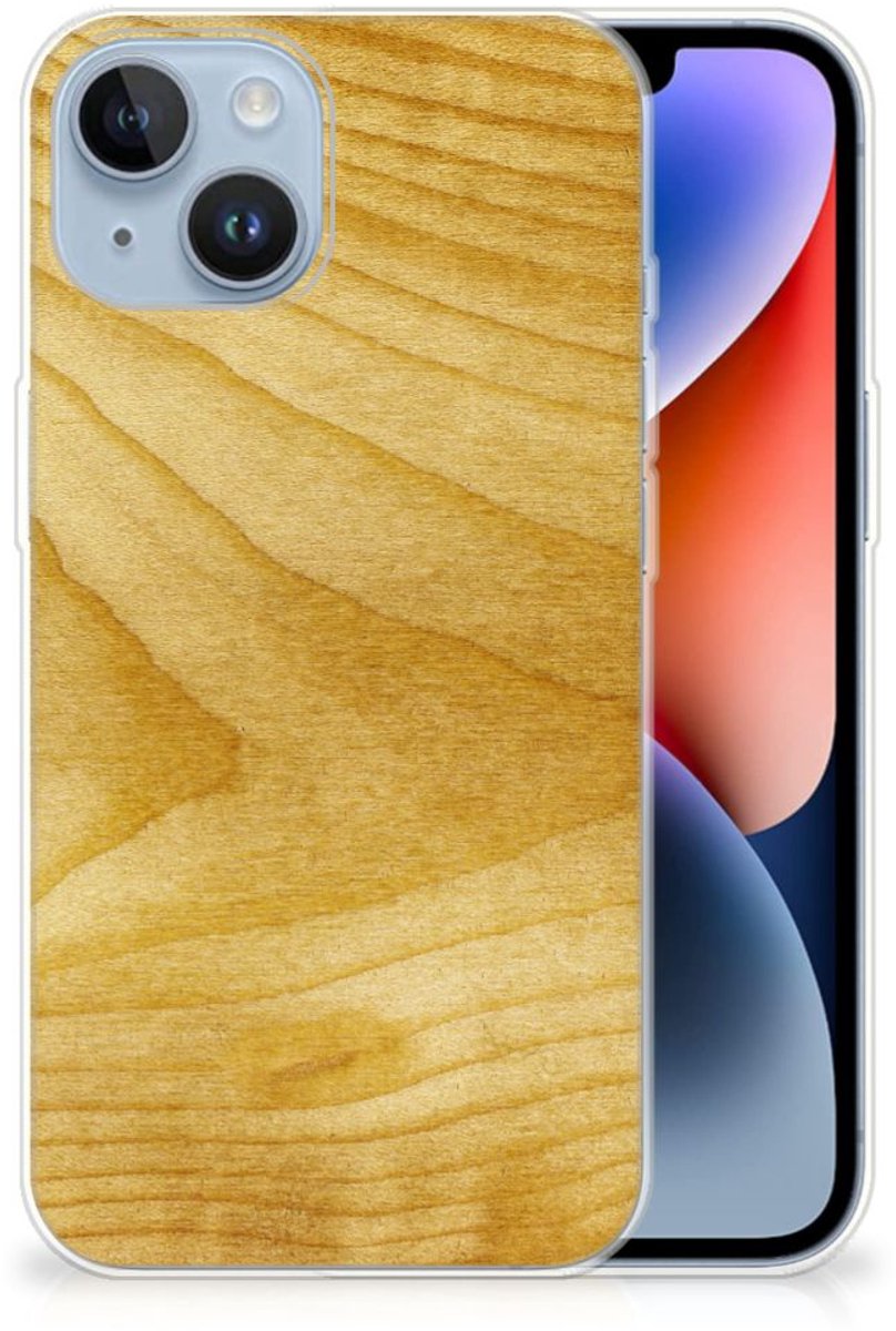Apple iPhone 14 Bumper Hoesje Licht Hout