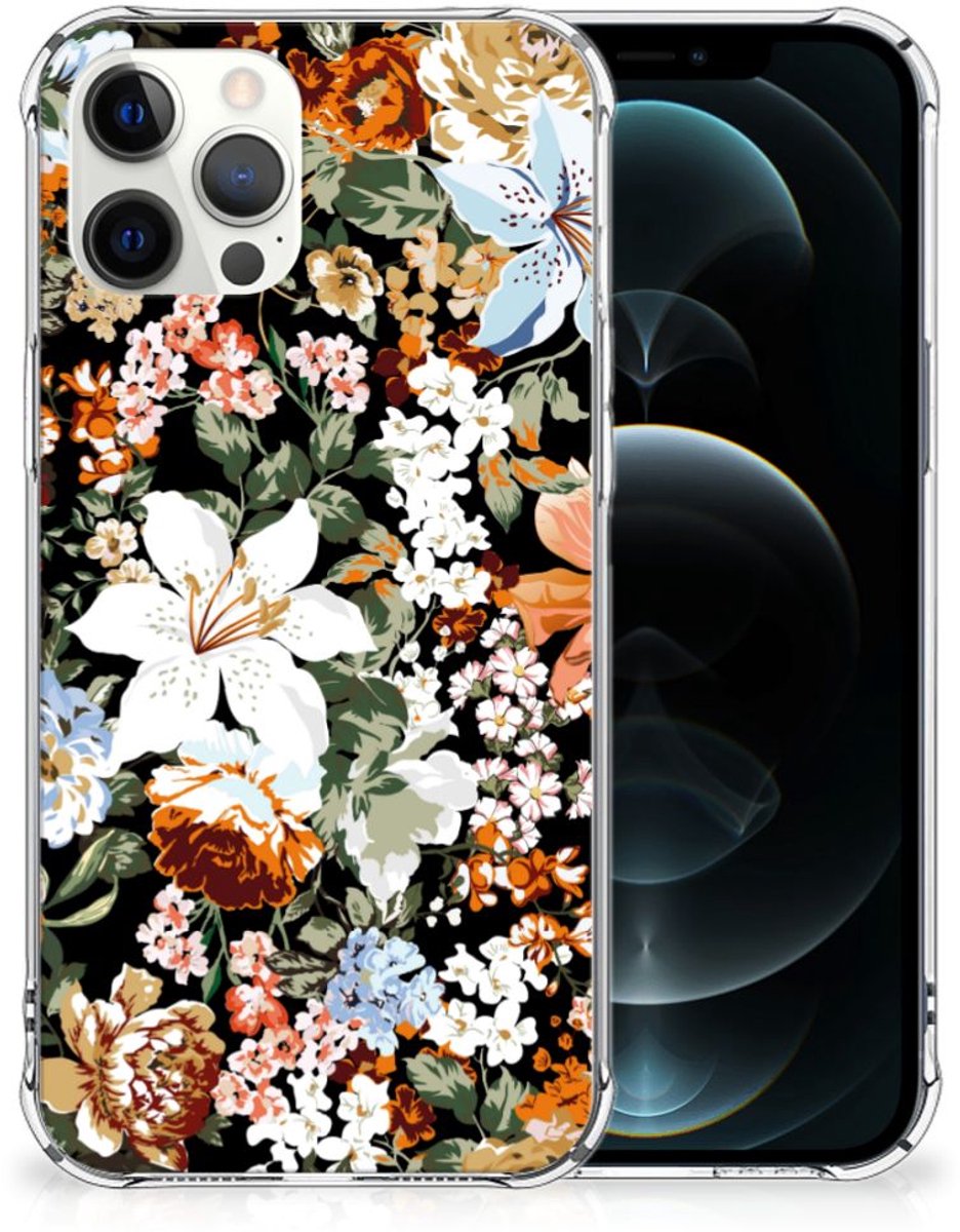 Case voor iPhone 12 Pro Max Dark Flowers