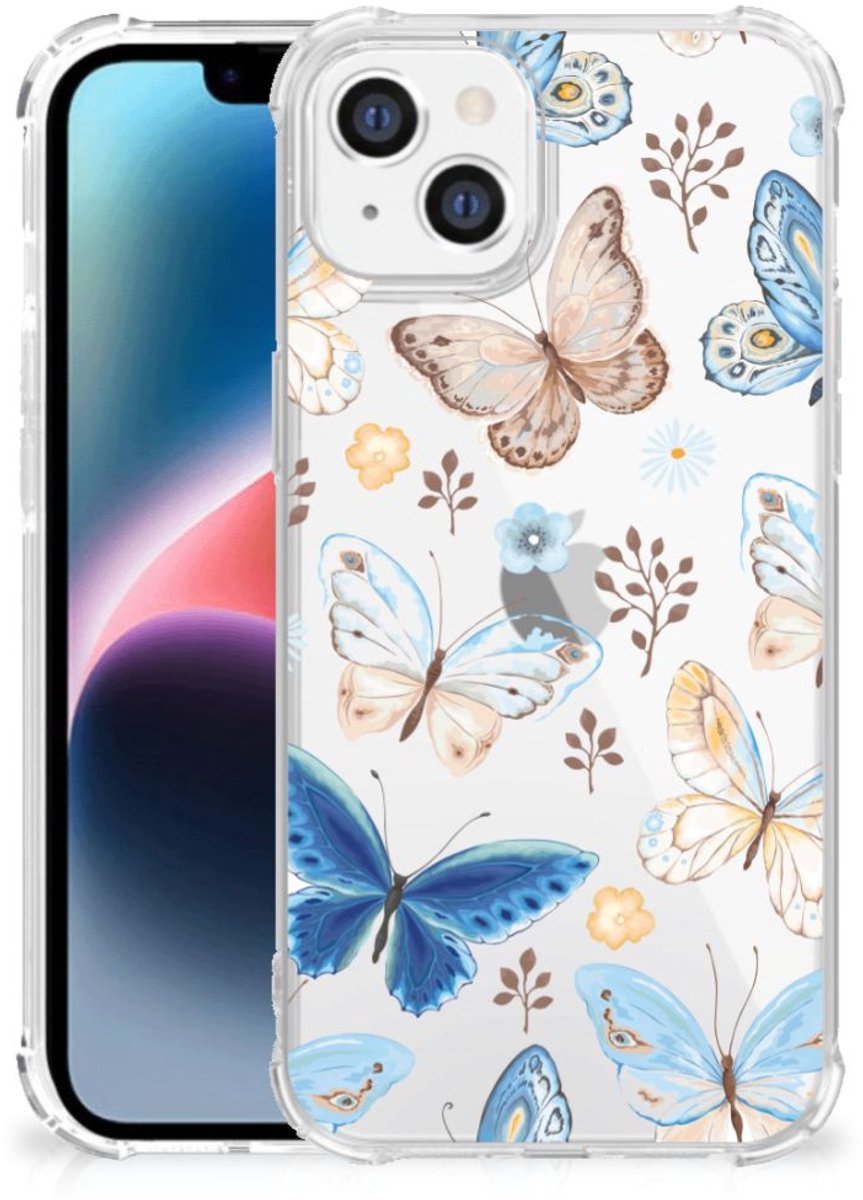 Case Anti-shock voor Apple iPhone 14 Plus Vlinder