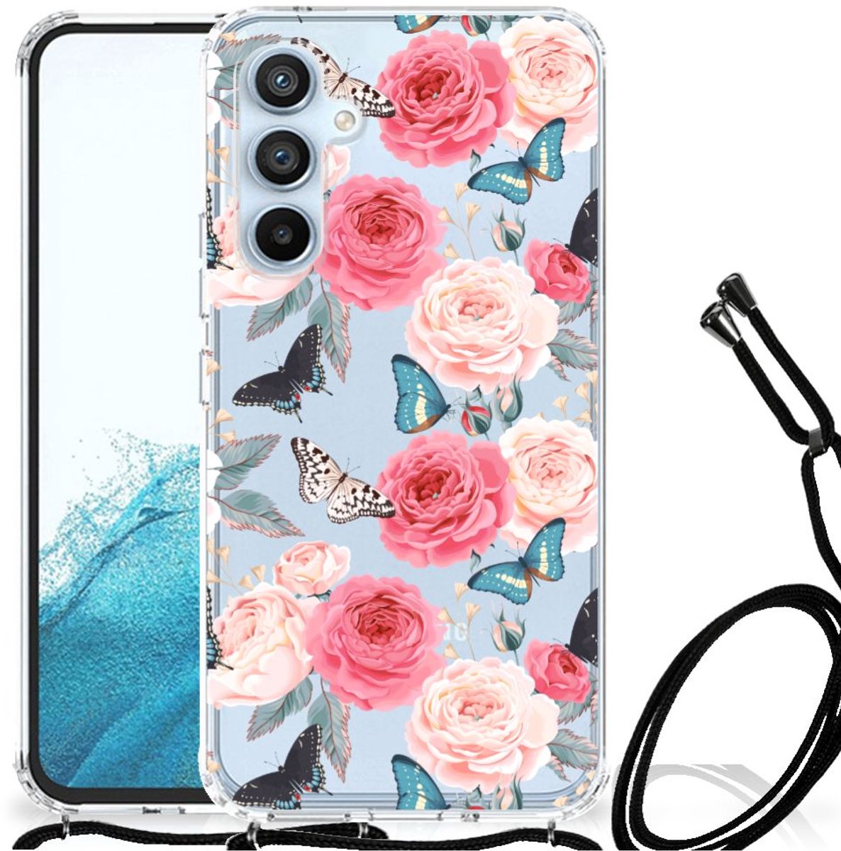 Samsung Galaxy A54 5G Case Butterfly Roses