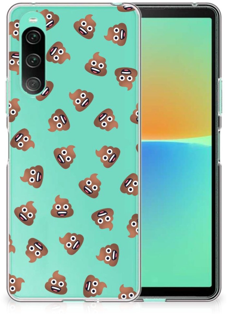 Back Cover voor TPU bumper voor Sony Xperia 10 V Poep Emojis