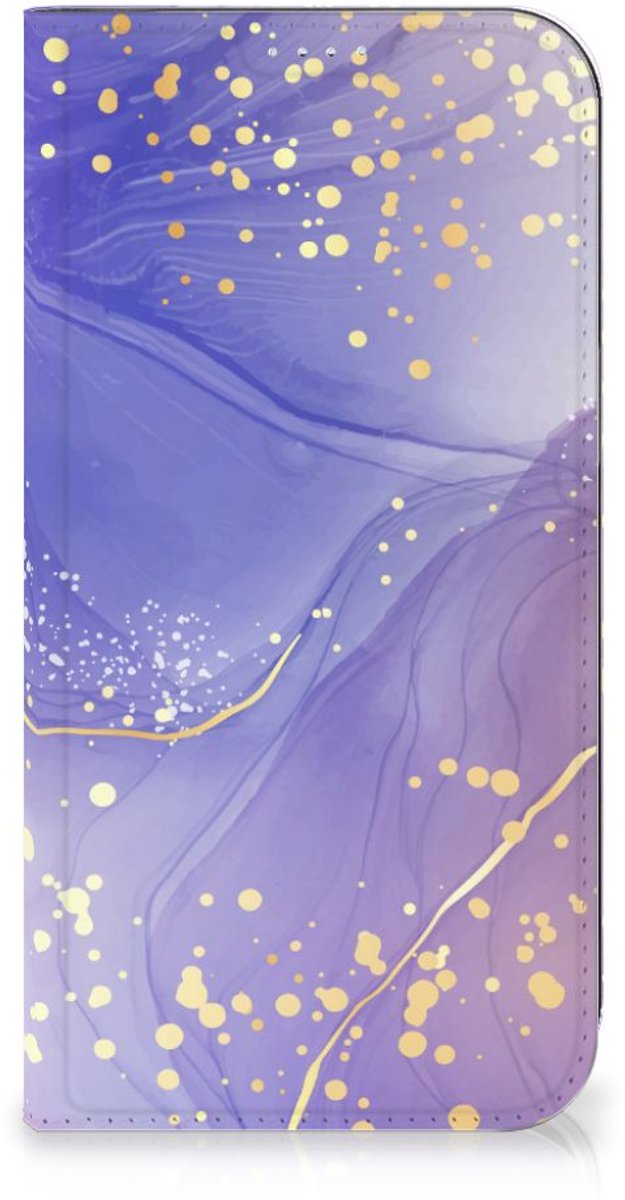 Bookcase voor iPhone 15 Plus Watercolor Paars