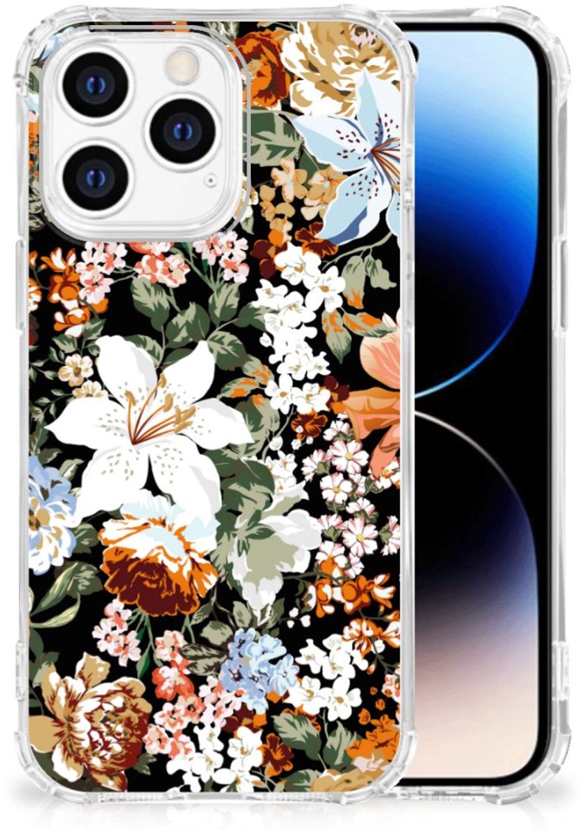 Case voor iPhone 14 Pro Dark Flowers