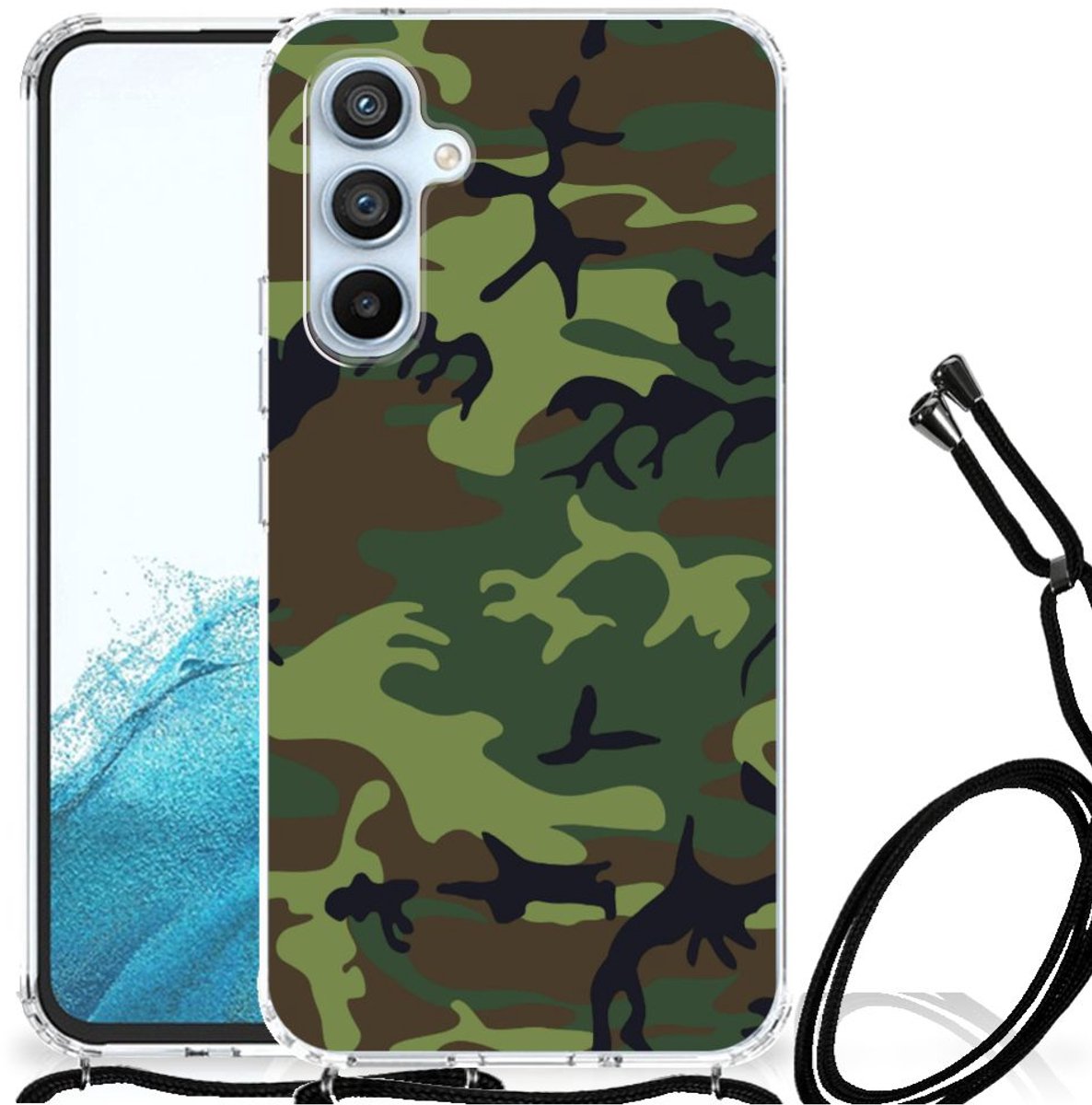 Samsung Galaxy A54 5G Doorzichtige Silicone Hoesje Army Dark
