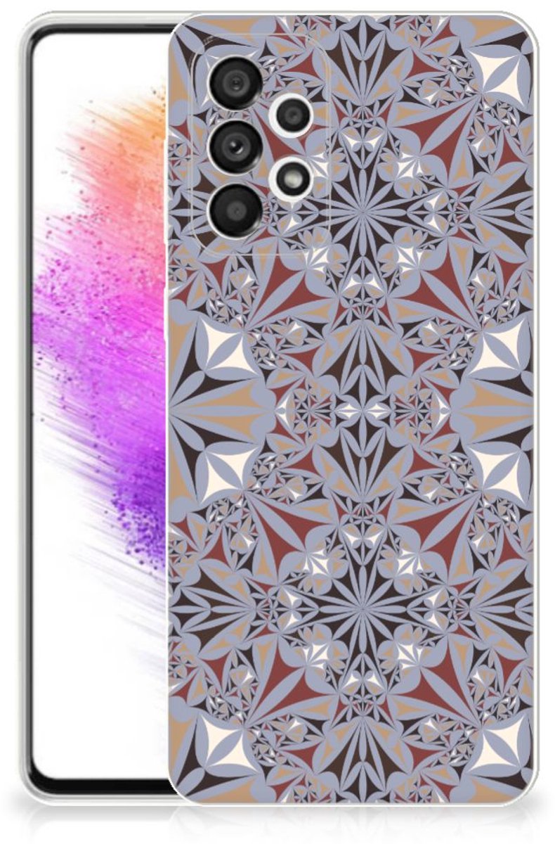 Samsung Galaxy A73 5G TPU Siliconen Hoesje Flower Tiles
