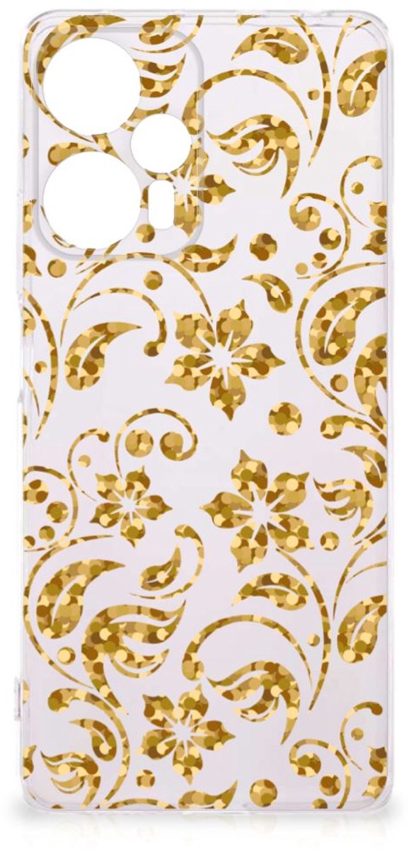 Xiaomi Poco F5 TPU Case Gouden Bloemen