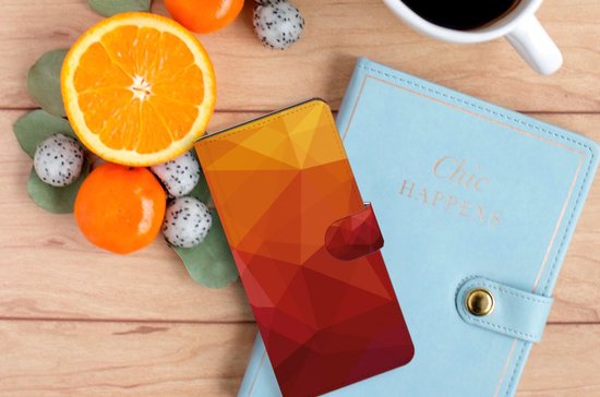 Book Case adapté pour Samsung Galaxy S24 Ultra Polygon Rouge