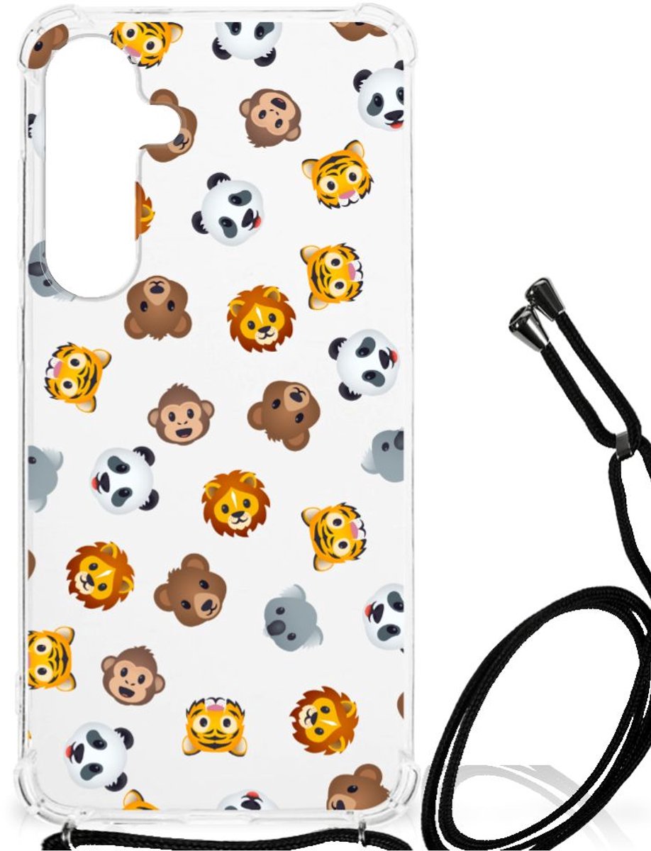 Doorzichtige Silicone Hoesje voor Samsung Galaxy S24 Plus Dieren Emojis