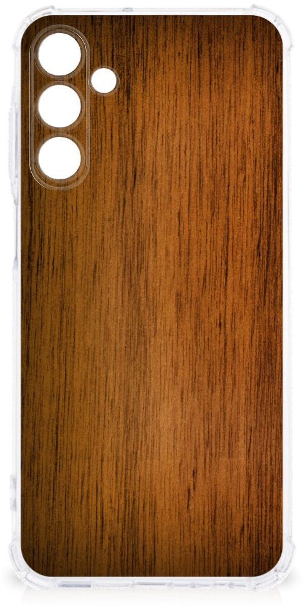 Samsung Galaxy A15 Stevig Telefoonhoesje Donker Hout