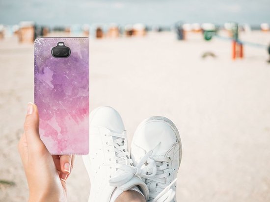 Bookcase Sony Xperia 10 Peinture Violet Pink