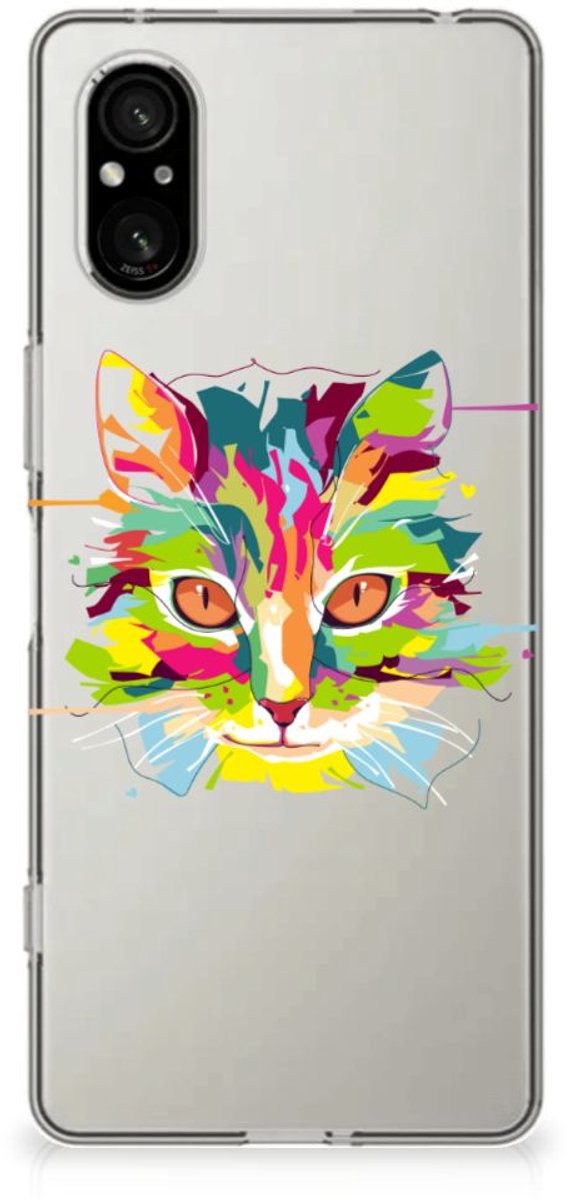 Sony Xperia 5 V Telefoonhoesje met Naam Cat Color