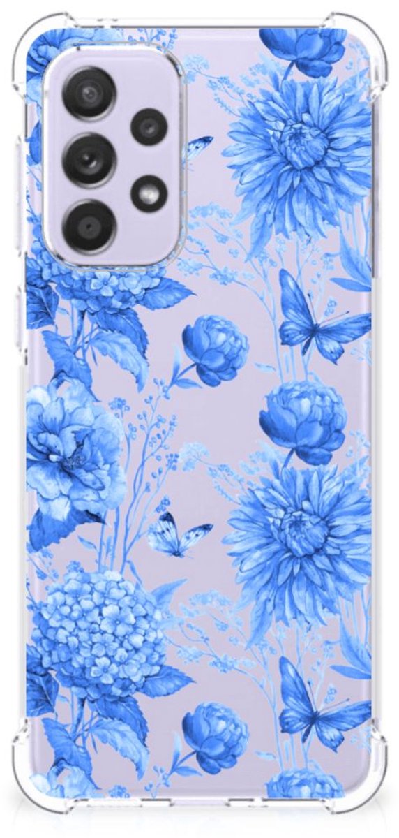 Case voor Samsung Galaxy A33 Flowers Blue