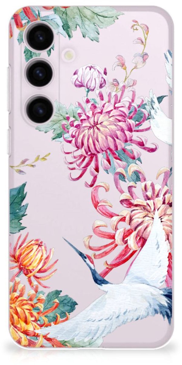 Samsung Galaxy S24 Plus TPU Hoesje Bird Flowers