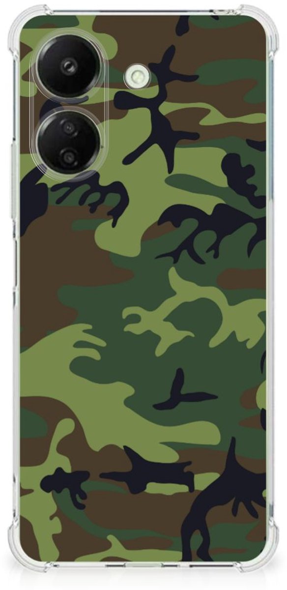 Xiaomi Redmi 13C 4G Doorzichtige Silicone Hoesje Army Dark