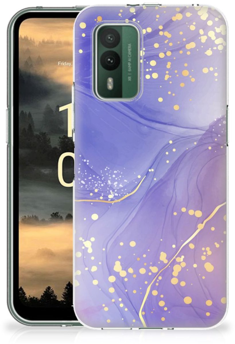 Hoesje maken voor Nokia XR21 Watercolor Paars