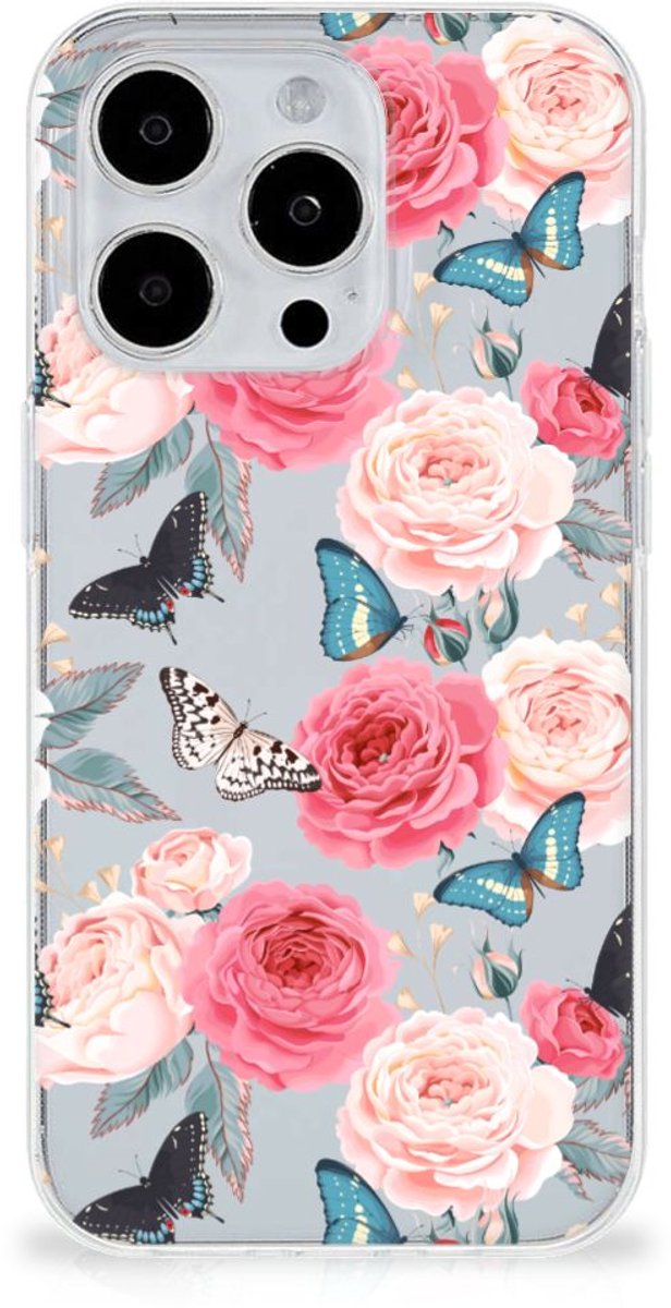 iPhone 15 Pro TPU Case Butterfly Roses